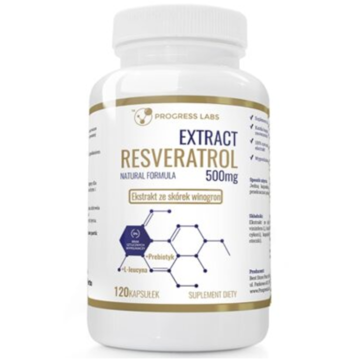 Resveratrol 500 mg Progress Labs – antyoksydant | 120 kaps