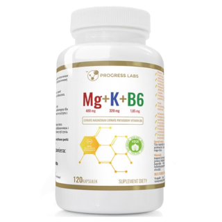 Magnez + Potas + B6 Progress Labs 120 kaps – skurcze i energia