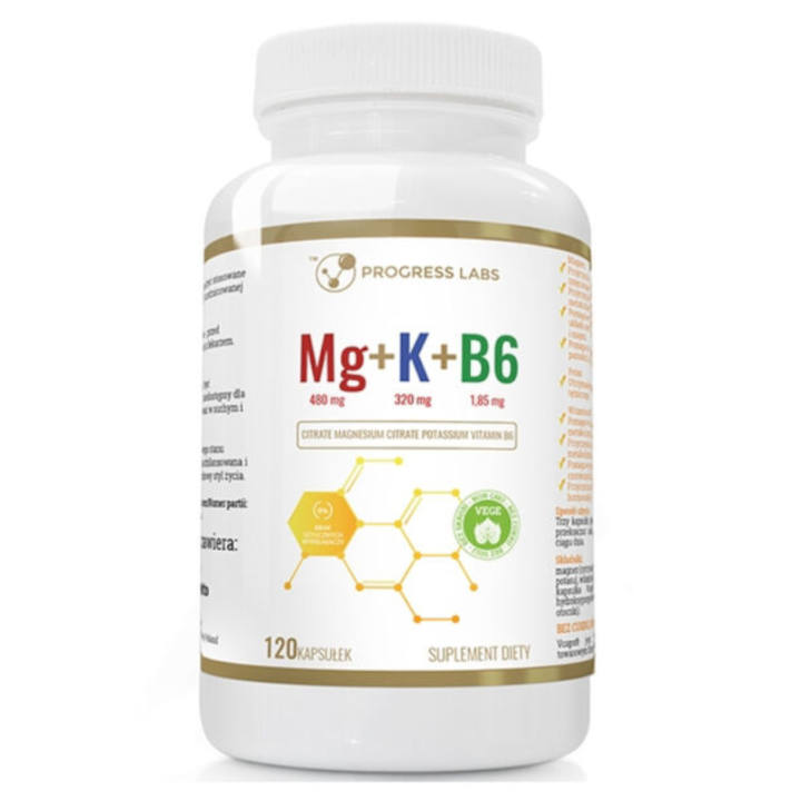 Magnez + Potas + B6 Progress Labs 120 kaps – skurcze i energia