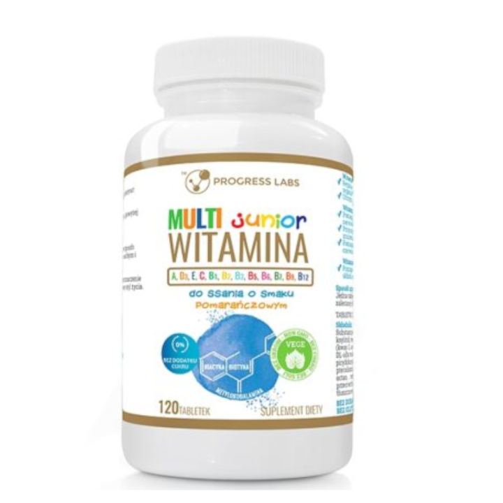 Multiwitamina Junior Progress Labs – 120 tabletek do ssania